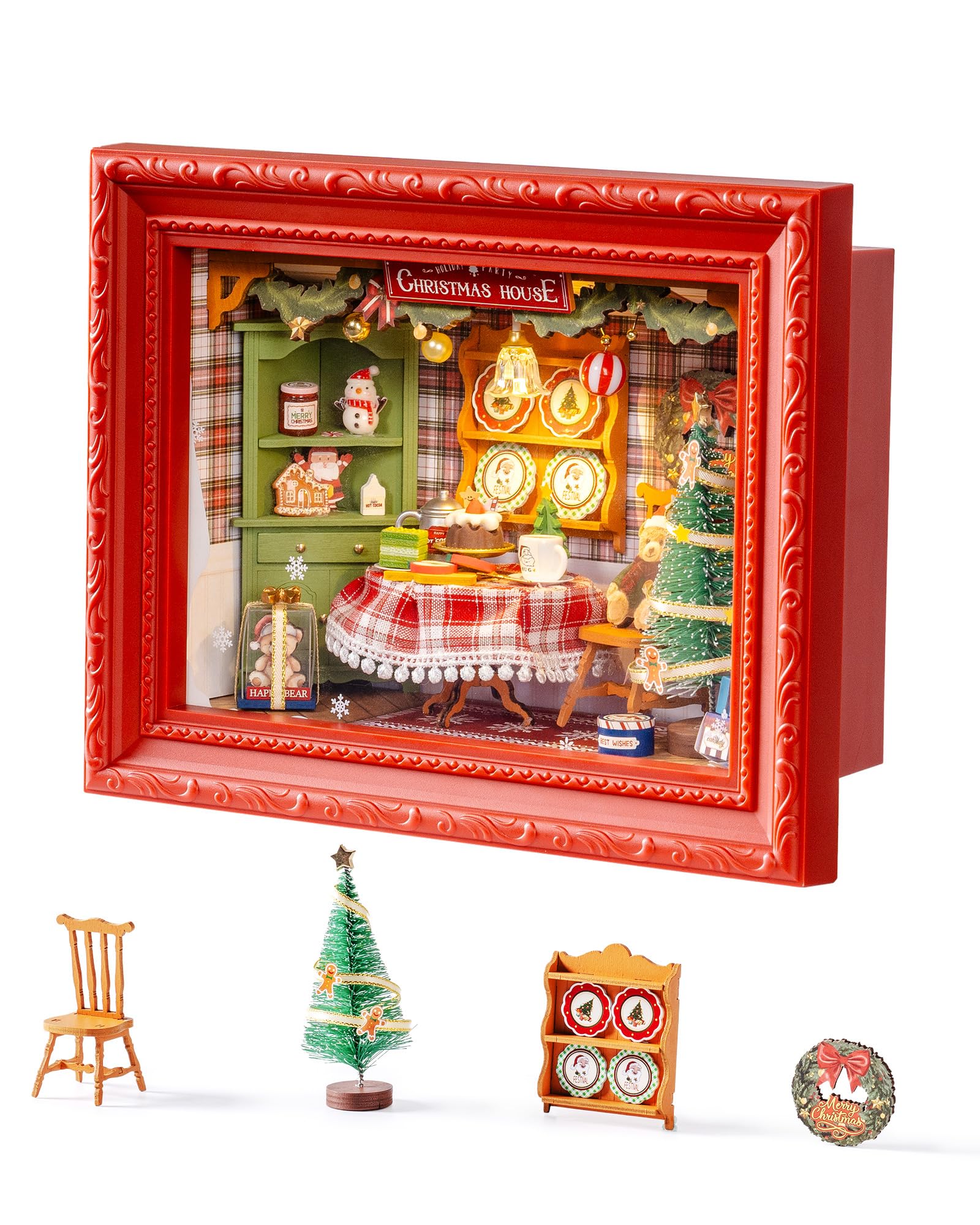 Rolife shadow box dollhouse wall frame with warm LED glow