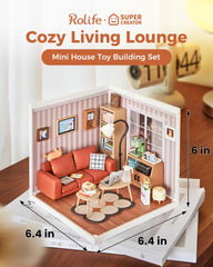 Rolife shelf with magazines adds realism to miniature scenes.