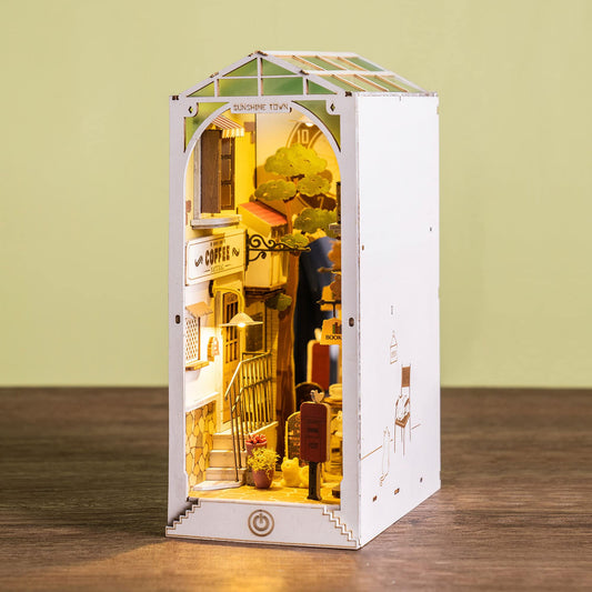 Rolife Sunshine Town kit box with parts ready for a hands-on DIY project.