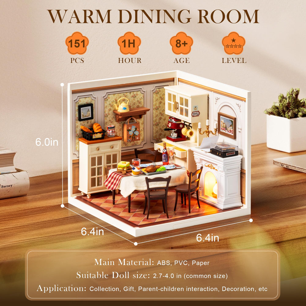 Rolife Super Creator dining tableware detail with delicate plates