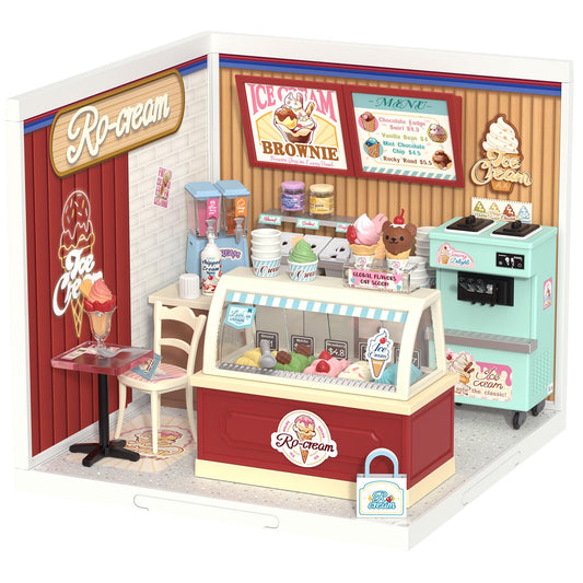 Rolife Super Creator ice-cream shop interior for mini-figures display