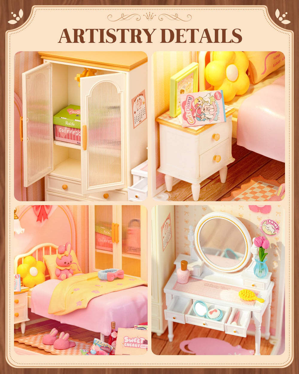 Rolife Durable eco-friendly plastic pieces ensure smooth assembly and lasting display.