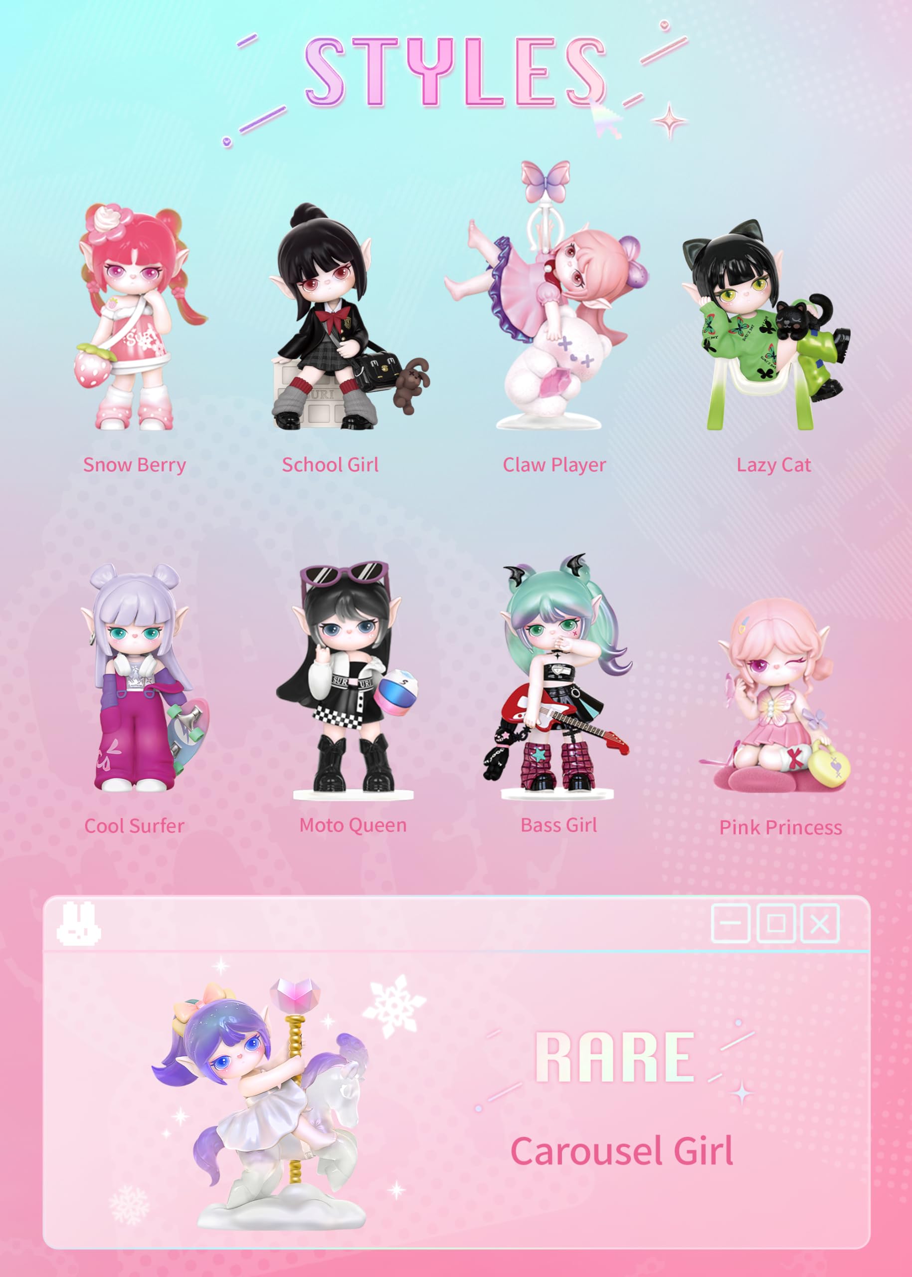 Rolife Suri cute action figures bring kawaii charm to desks and shelves