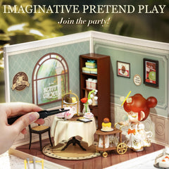 Rolife Sweet Sips Tea House mini figures fit ensures harmonious display with compatible scale.