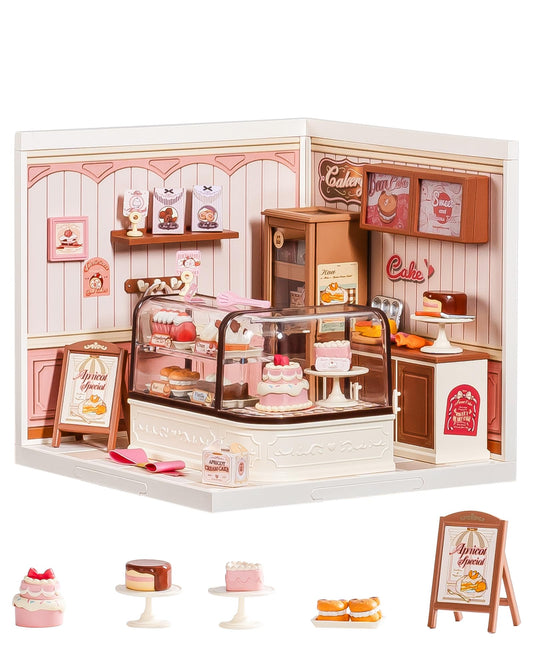 Rolife tasty cake shop storefront in mini display for imaginative play