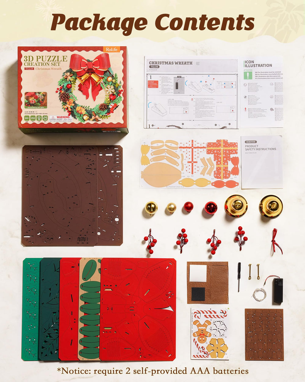 Rolife gift-ready wreath box ideal for craft lovers