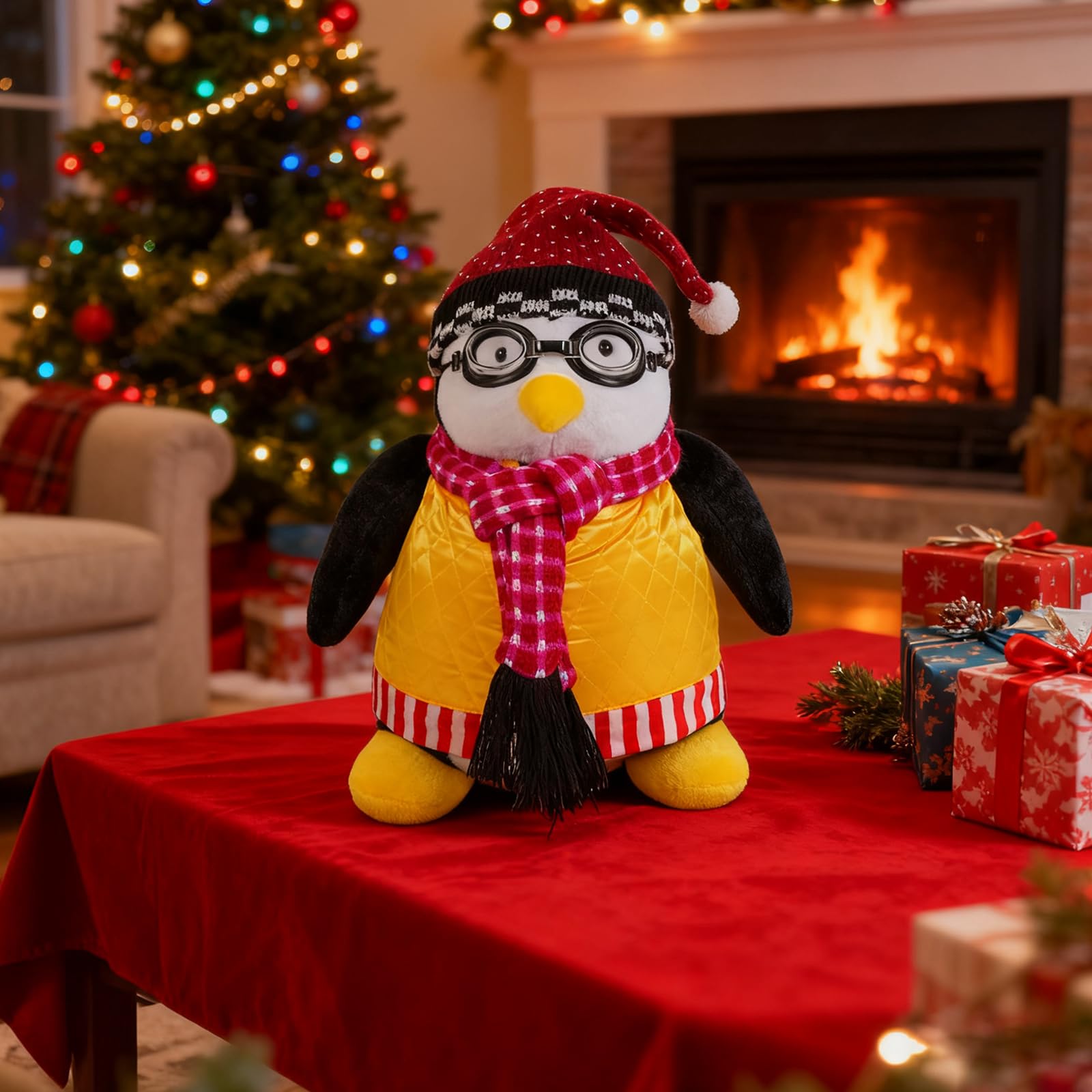 RomanticMalflc Penguin Plush glasses close-up; adds playful accessory for kids.