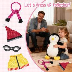 RomanticMalflc Penguin Plush hat and scarf; brings festive decor charm.