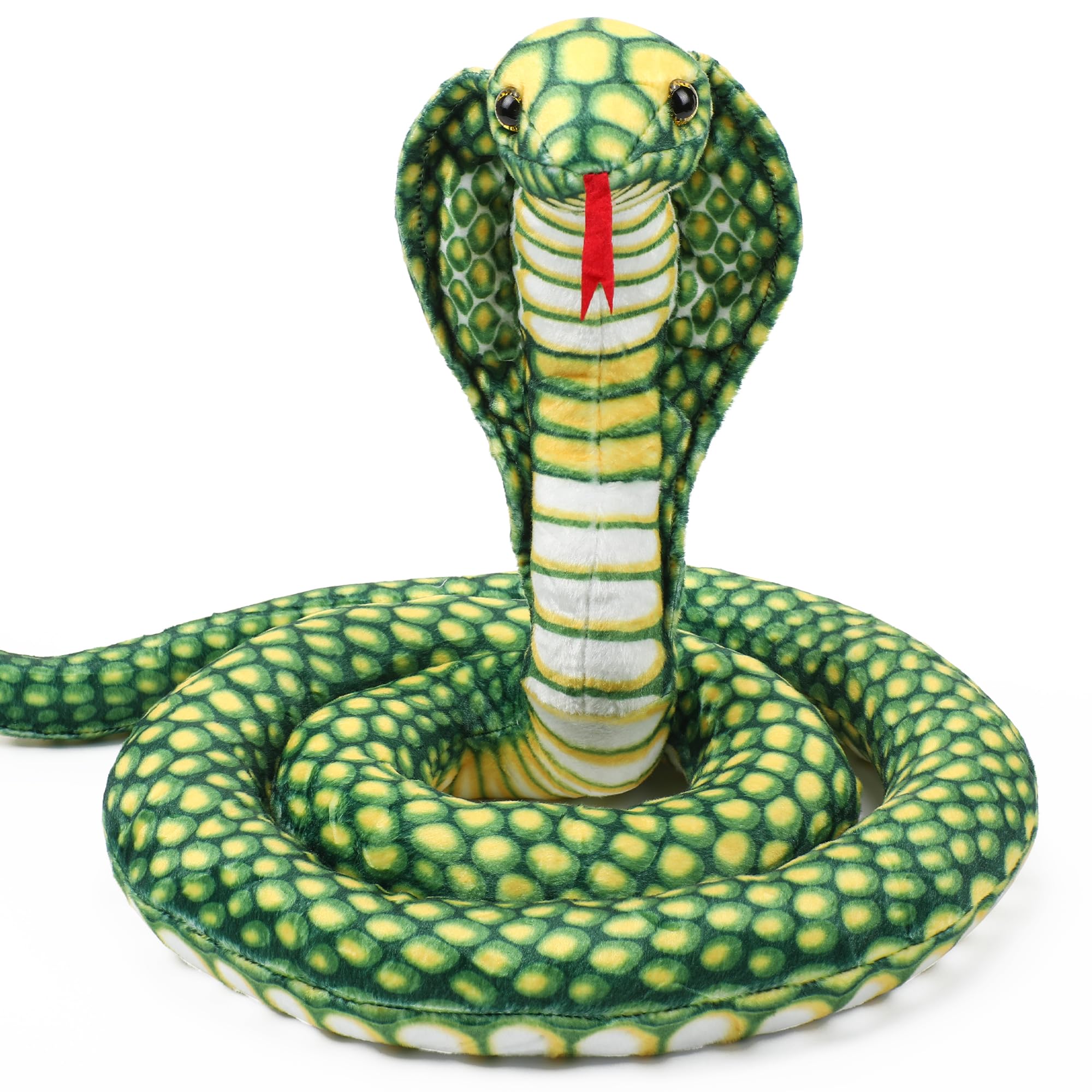 Romart Cobra Snake Plush 67-inch coiled display for striking decor