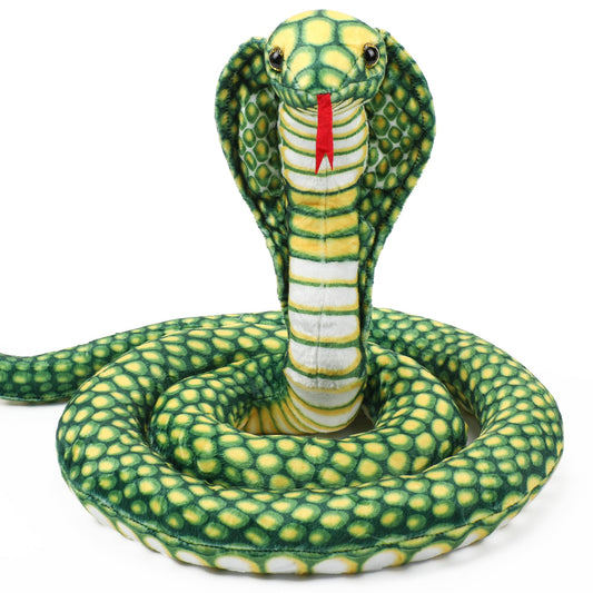Romart Cobra Snake Plush 67-inch coiled display for striking decor