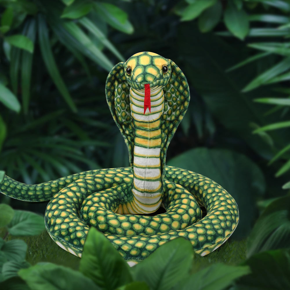 Romart Cobra Snake Plush featuring bold red tongue for realism