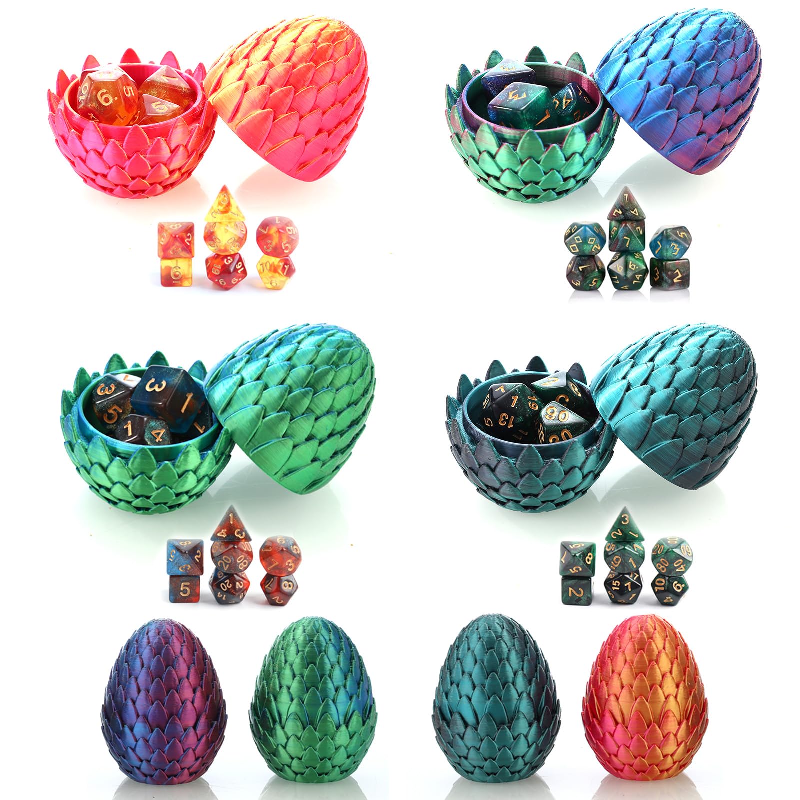 Romcpus DND dice set in colorful hues with easy-to-read golden numbers for quick tabletop rolls.