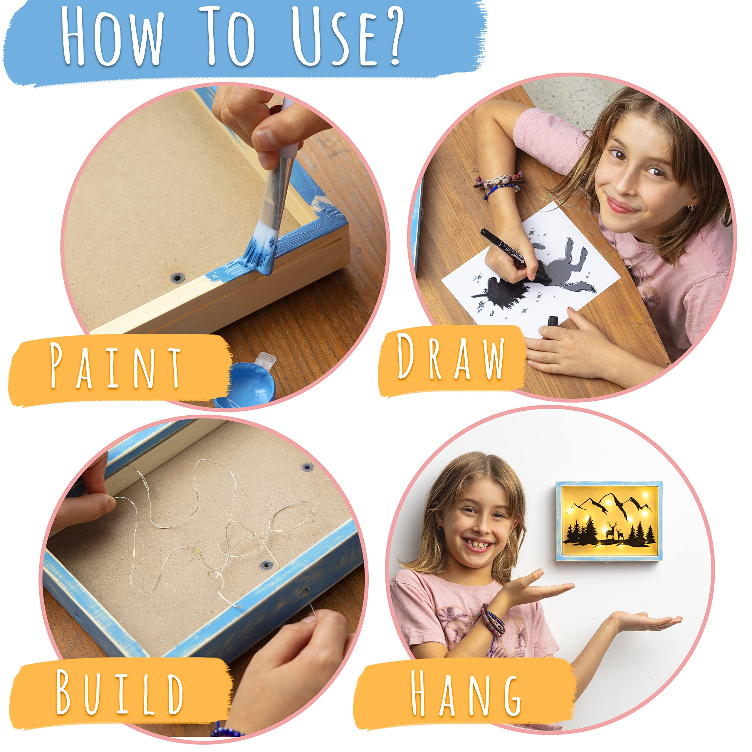 ROMI'S WAY DIY Frame Night Light permanent marker helps crisp outlines for bold designs