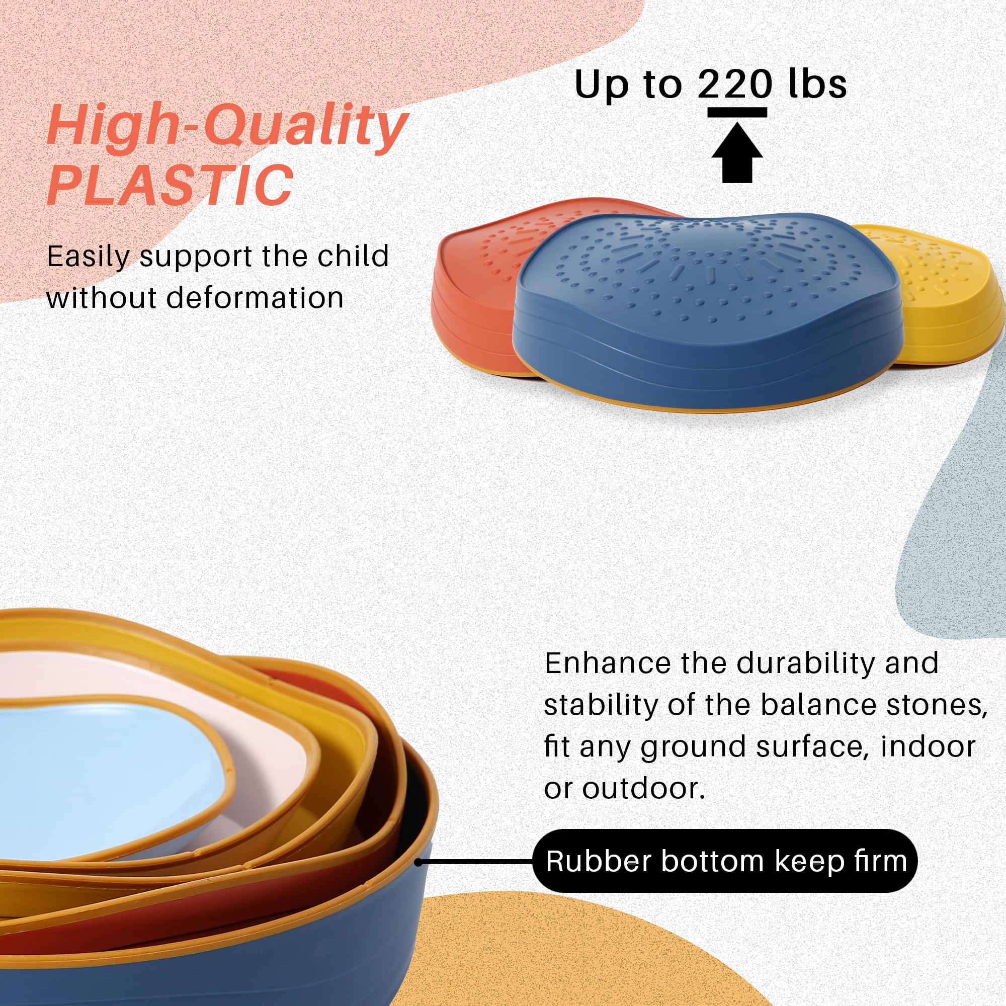 Romrex balance stones gift set encourages imaginative motion and color learning