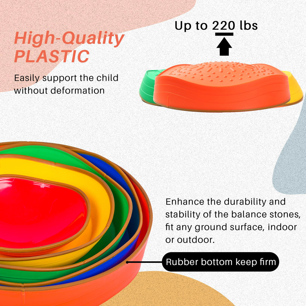 Romrex balance stones with rounded edges enhancing kid safety during activity
