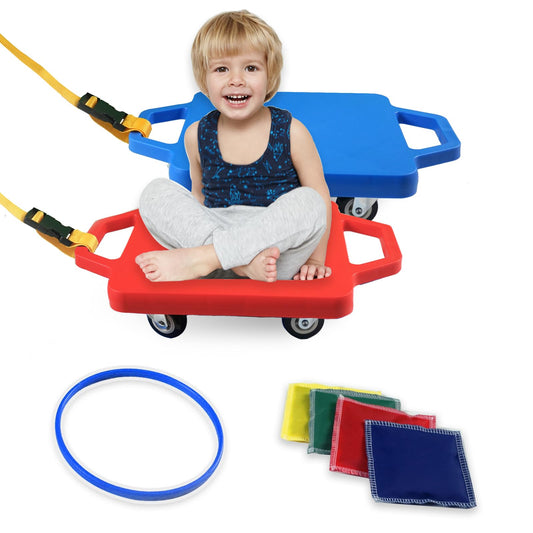 romrex scooter board red seat and handle for comfy indoor play
