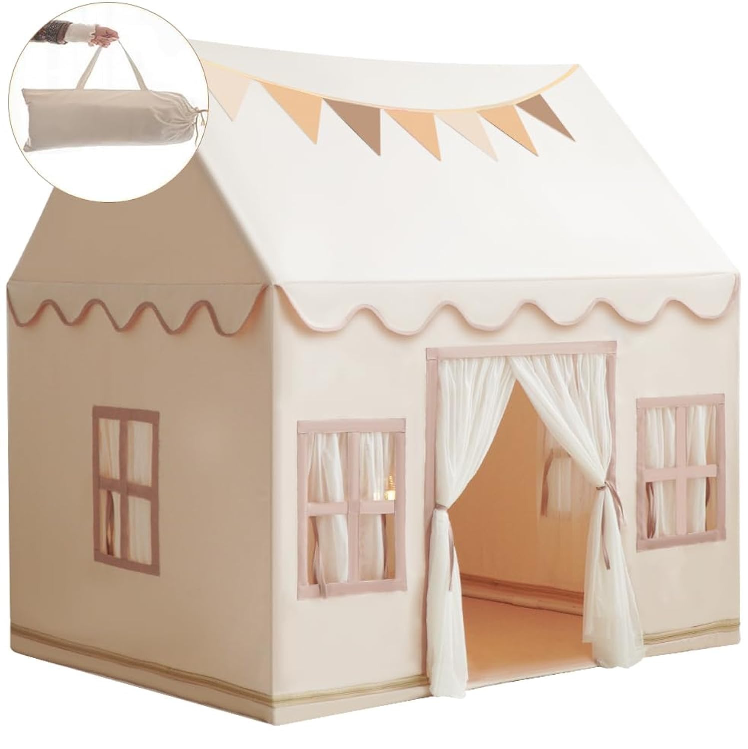 RONGFA large kids tent with star lights creates a cozy play nook.