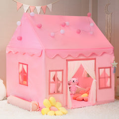 RONGFA large kids tent playhouse front view with star lights for indoor play