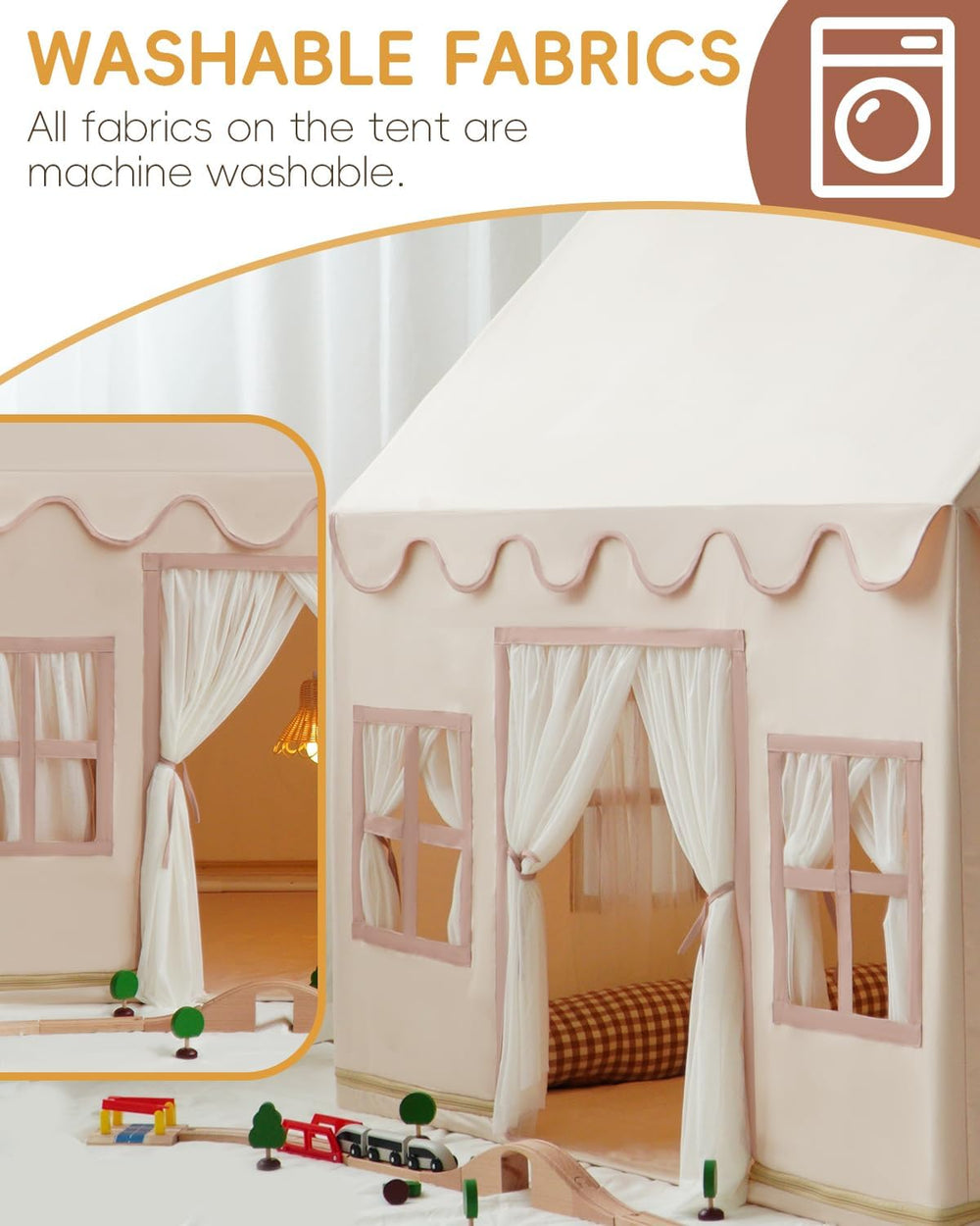 RONGFA machine-washable fabric simplifies cleanup after playtime.