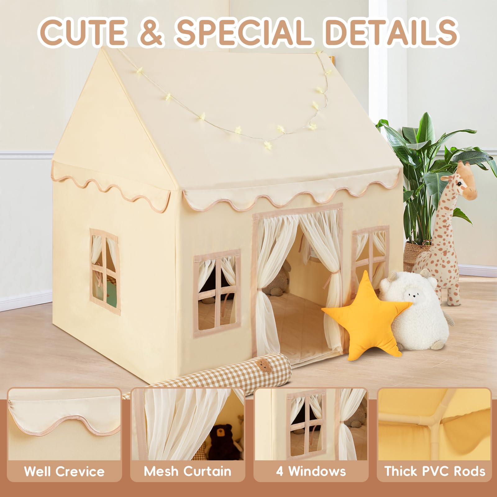 The RongFa Playhouse includes a detachable base cloth for easy cleaning.