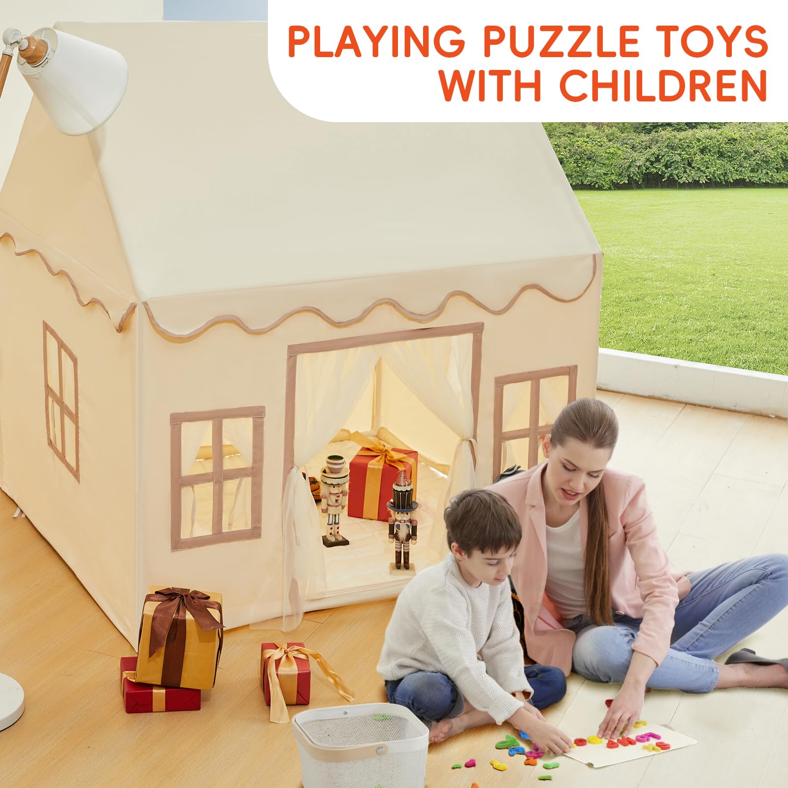 The RongFa Playhouse poles assemble quickly for hassle-free setup.