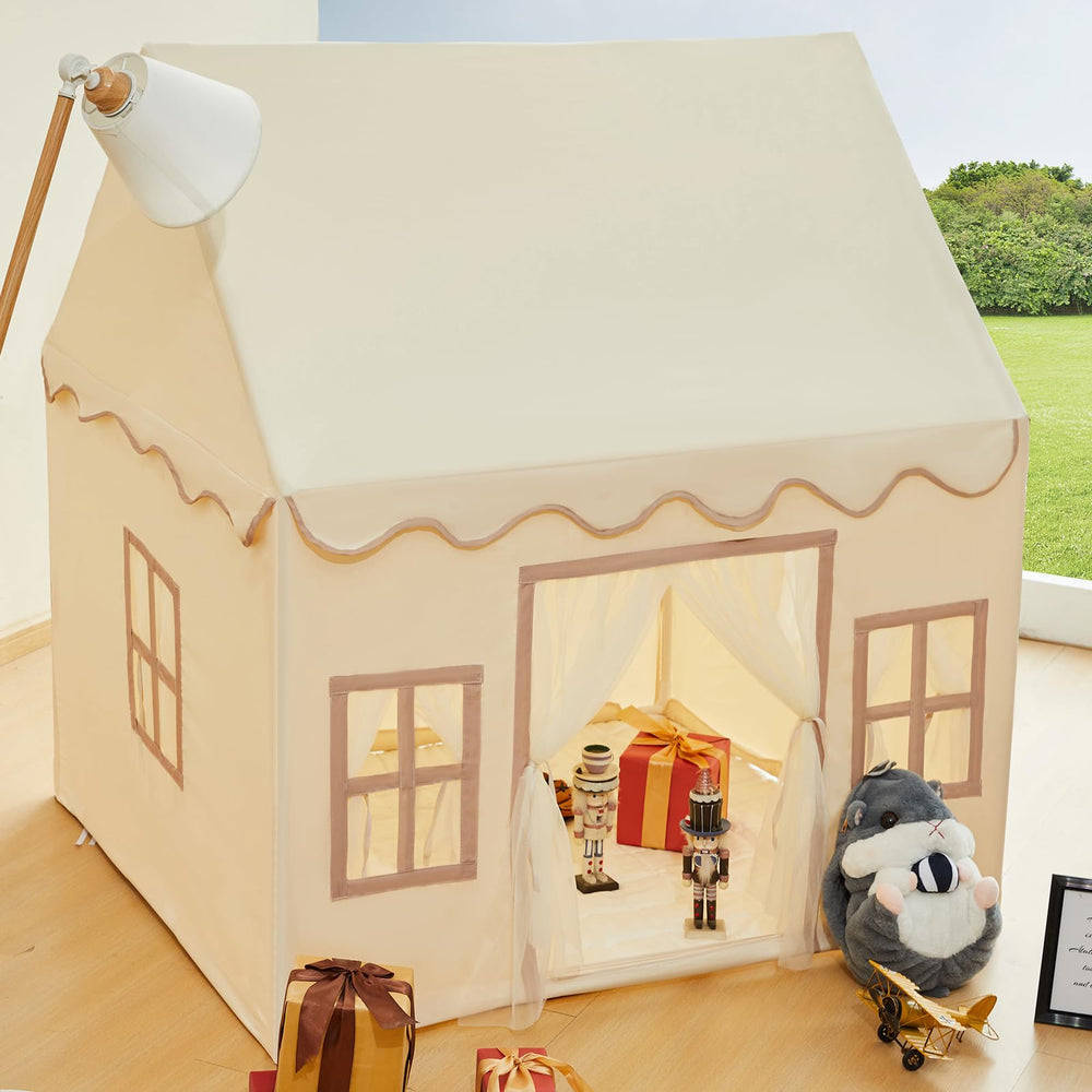 The RongFa Playhouse large interior size offers roomy space for kids.