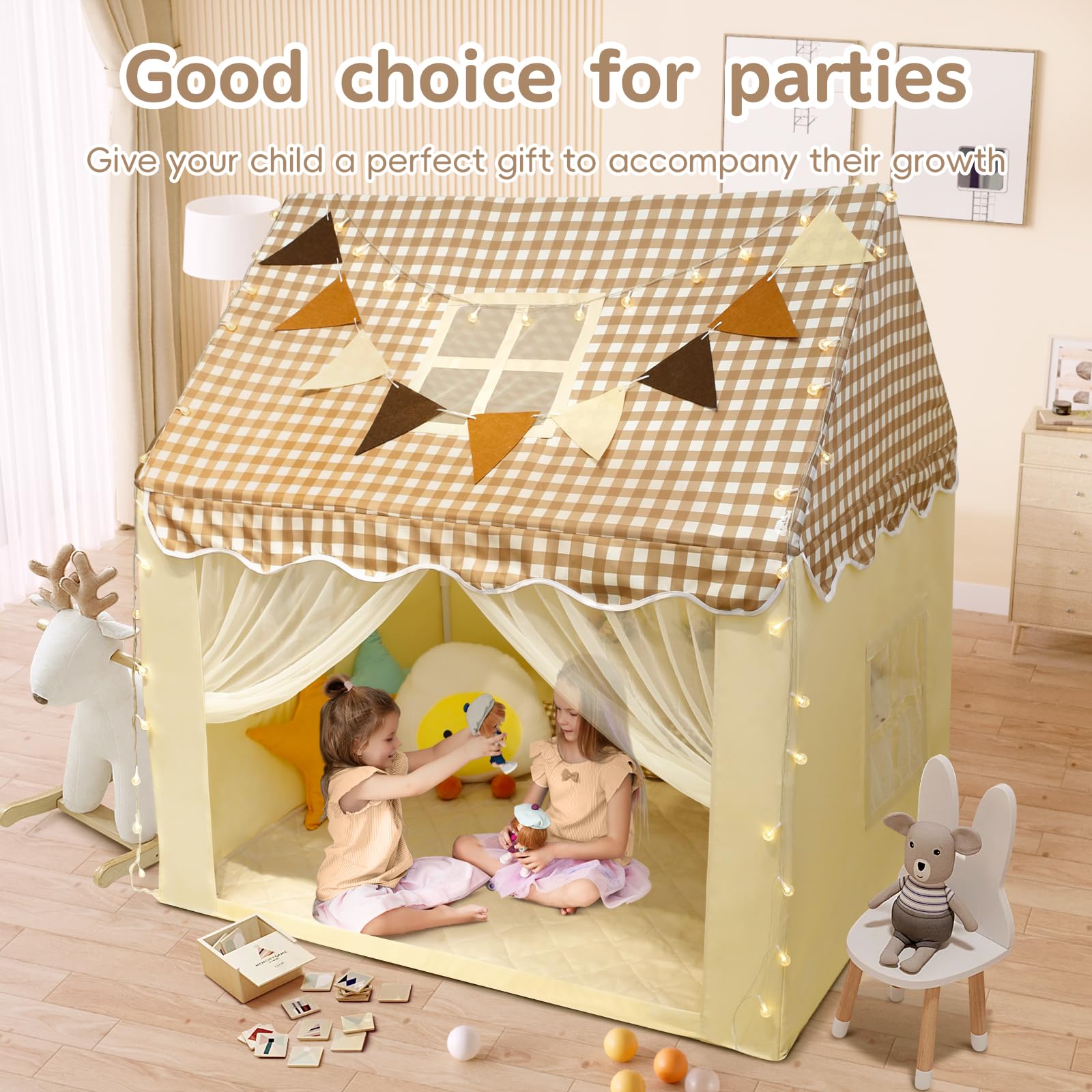 RONGFA Playhouse machine-washable fabric keeps play clean and fresh