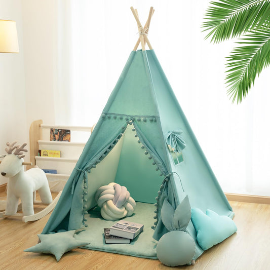 RONGFA Teepee Tent with cotton canvas for cozy kids play