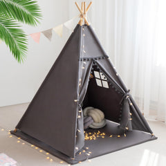 RONGFA teepee tent for kids in grey creates a cozy, private space for imagination.