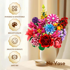 Rongmeiz 14-flower kit close-up: 1351 premium blocks for creative assembly