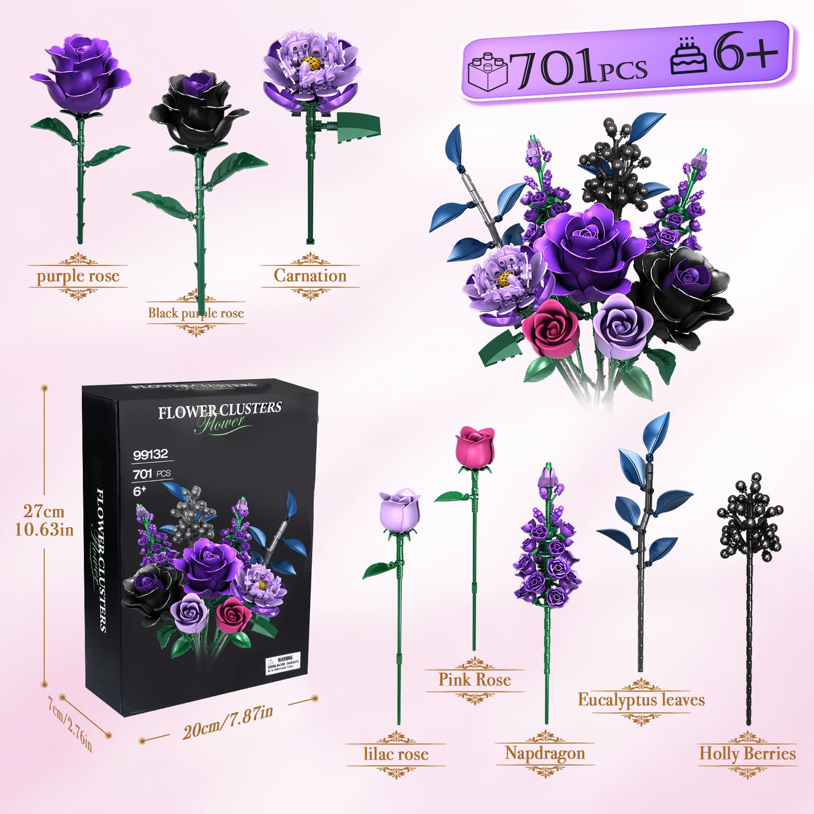 Rongmeiz bouquet-building-set eucalyptus leaves enhance greenery and natural vibes.