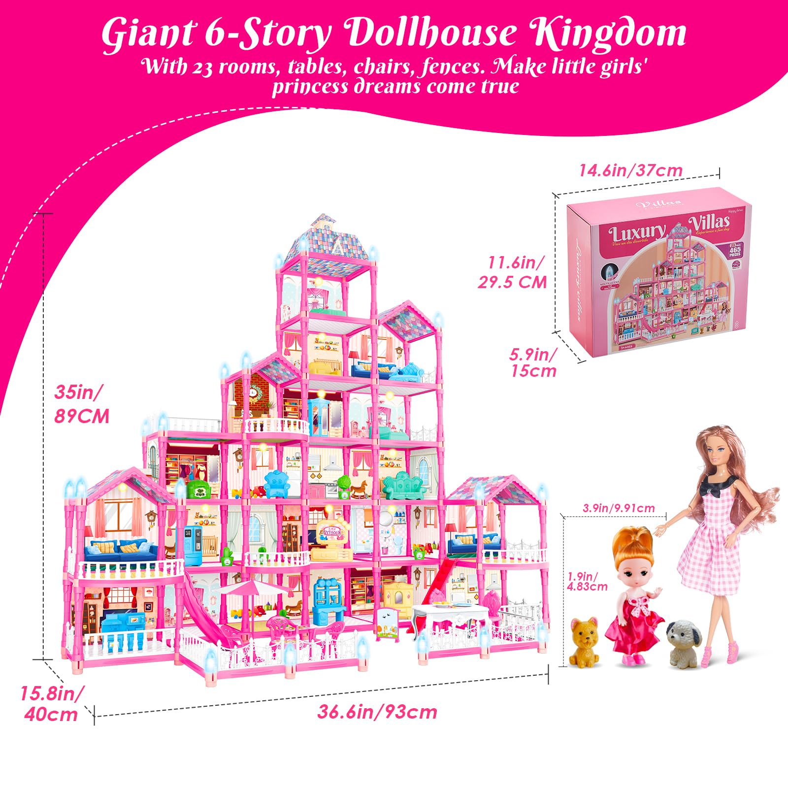 Rongmeiz doll house living spaces including bedroom and kitchen scenes