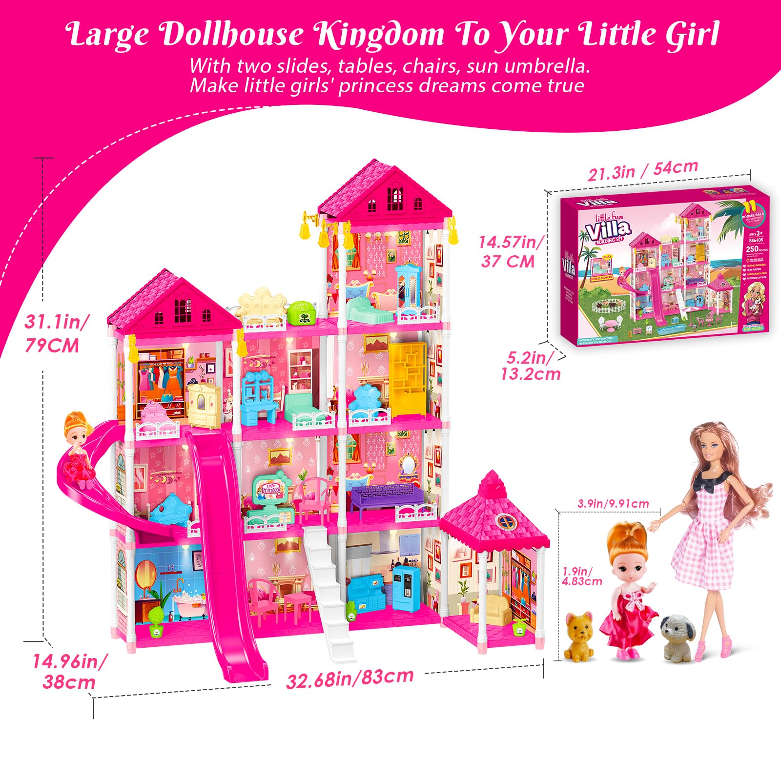 Rongmeiz dollhouse-kitchen with dining set encouraging daily routine play.