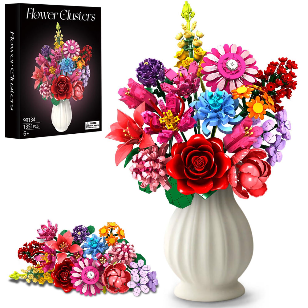 Rongmeiz Flower Building Blocks Set: vibrant bouquet for timeless home decor