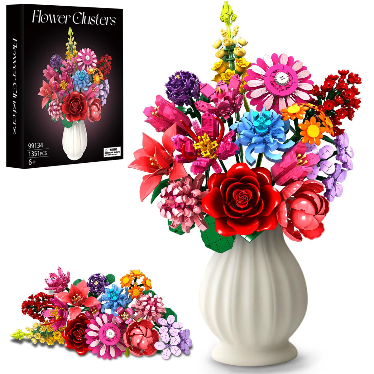 Rongmeiz Flower Building Blocks Set: vibrant bouquet for timeless home decor