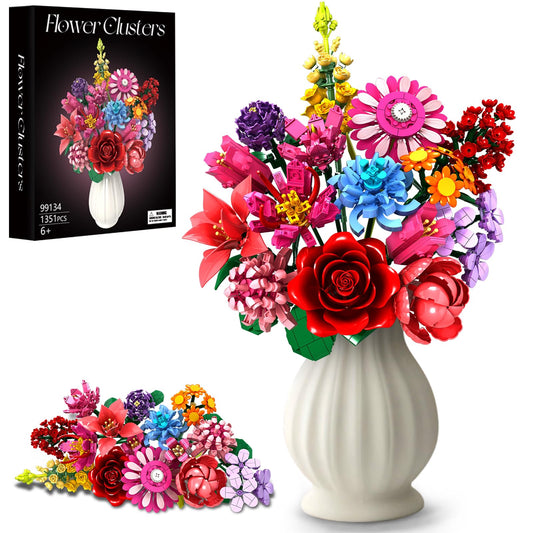 Rongmeiz Flower Building Blocks Set: vibrant bouquet for timeless home decor