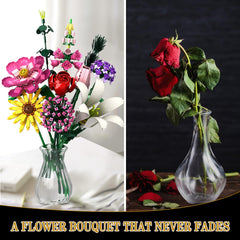Rongmeiz Flower Building Kit gift-ready display for home or celebration.