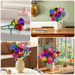 Rongmeiz Flower Bouquet Building Set – Gift-ready for Valentines Day, Mother's Day, and birthdays.