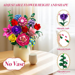 Rongmeiz Flower Bouquet Building Set – Sunflower bloom adding bright focal point to living rooms.