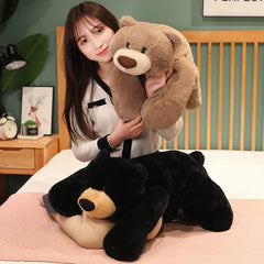Ronivia Weighted Bear 75cm size creates a plush focal point in a bedroom