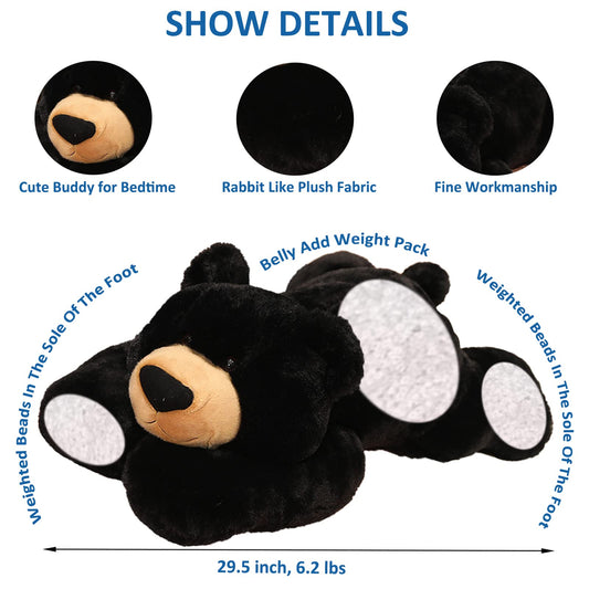 ronivia weighted bear soft plush fabric invites hugs.
