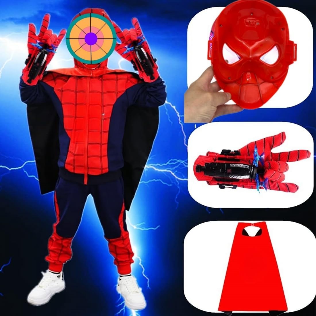 Ronolezety cape and mask assembly demonstrates easy dressing for kids
