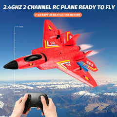 RoofWorld F-22 RC Plane gyro stabilization keeps flights steady for new pilots