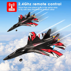 RoofWorld SU27 RC airplane 2.4GHz control supports precise four directional movement.
