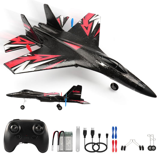 RoofWorld SU27 RC airplane front view for precise flight prep.