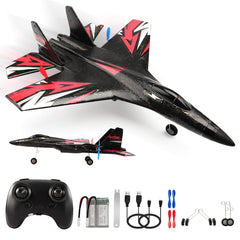 RoofWorld SU27 RC airplane front view for precise flight prep.