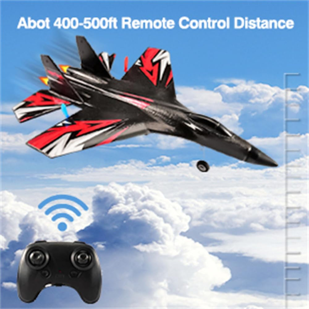 RoofWorld SU27 RC airplane takeoff options include hand throw and ground start.