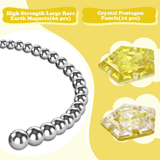RoomyRoc crystal golden pieces showcase high-strength magnets and smooth surfaces for durable play.