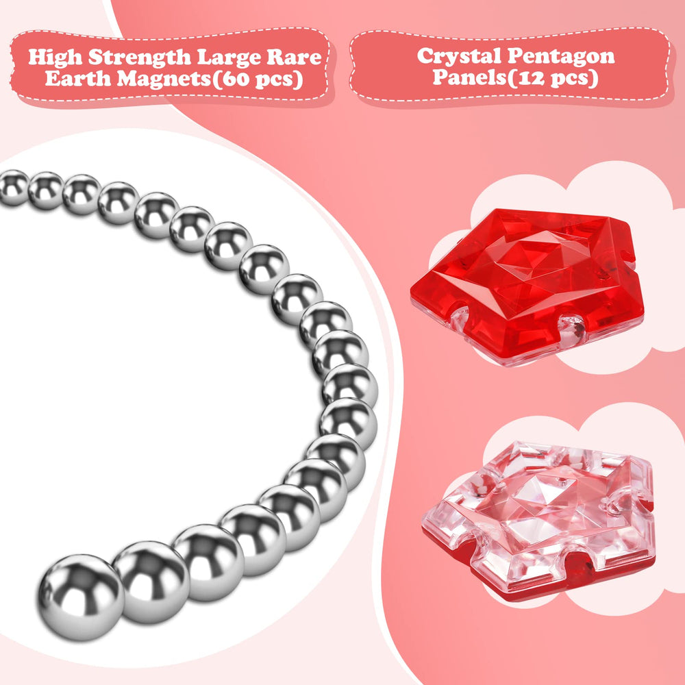 RoomyRoc Crystal Red magnet balls close-up highlighting vibrant color and precision magnets