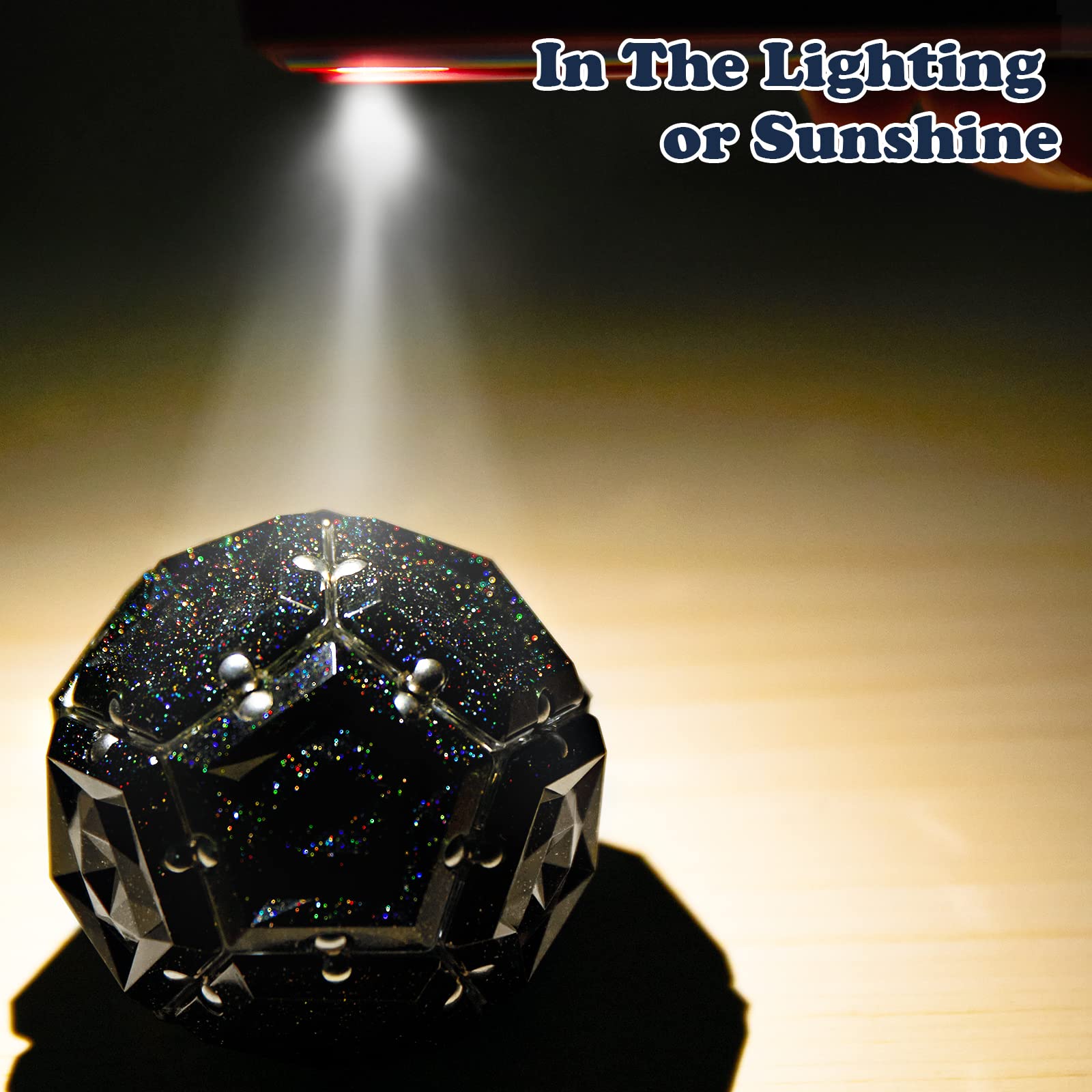 RoomyRoc Magnasphere holographic glitter panel shines in light with mesmerizing reflections.